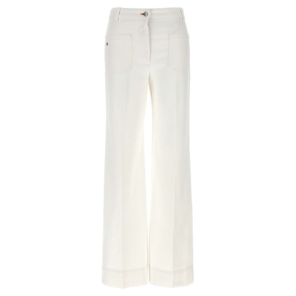 Victoria Beckham White Wide-Leg Jeans